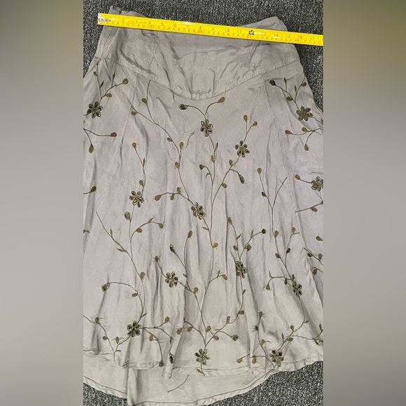 French Designer La Redoute Gray Floral Skirt Size 6 - Picture 4 of 8